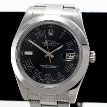 Rolex Datejust 41 Ref 116300 Steel Black Roman Dial